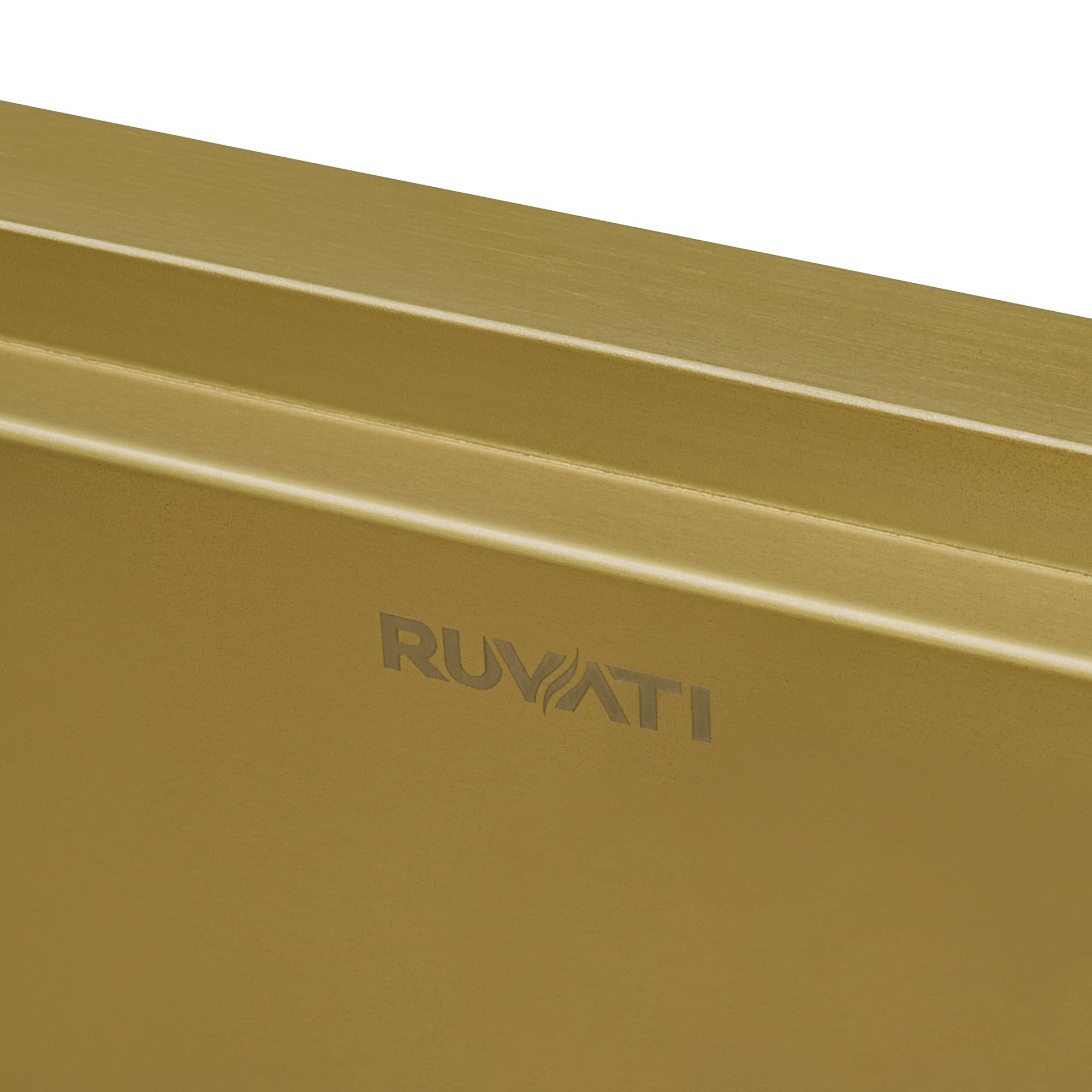 Ruvati 36-inch Matte Gold Workstation Apron-Front Brass Tone Stainless Steel Kitchen Sink - RVH9308GG