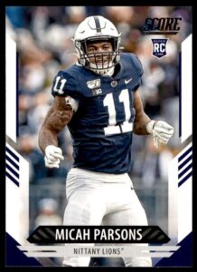 wasoto 2021 score #350 micah parsons penn state nittany lions rookie football card y