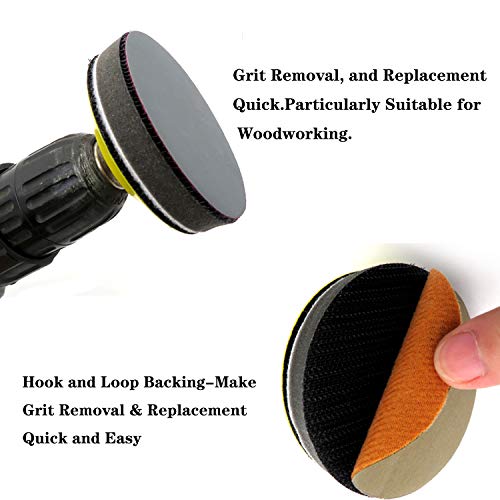 CKFCXC 63Pcs Sandpapers 3 Inch Sanding Disc Hook and Loop 320/600/800/1200/1500/2500 Grit Wet Dry Sandpaper with Hand Sanding Blocks,2Pcs Interface Pads for Wood Metal Mirror Jewelry Car Polishing