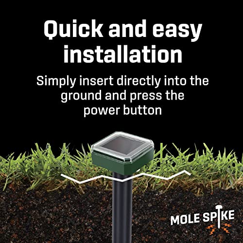 Exterminators Choice Ultrasonic Mole Spikes to Rid Lawns & Gardens of Rodents - 8 Pack - Solar Powered Rodent Repeller is an Energy Saving and Humane Pest & Gopher Repellent - Mole Repellent