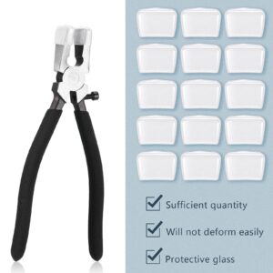 12 Pieces Rubber Tips for Glass Running Pliers Flat Apply to Width up to 25 mm for Replaceable Stained Glass Work Key Fob Pliers and Glass Running Pliers Hardware Install
