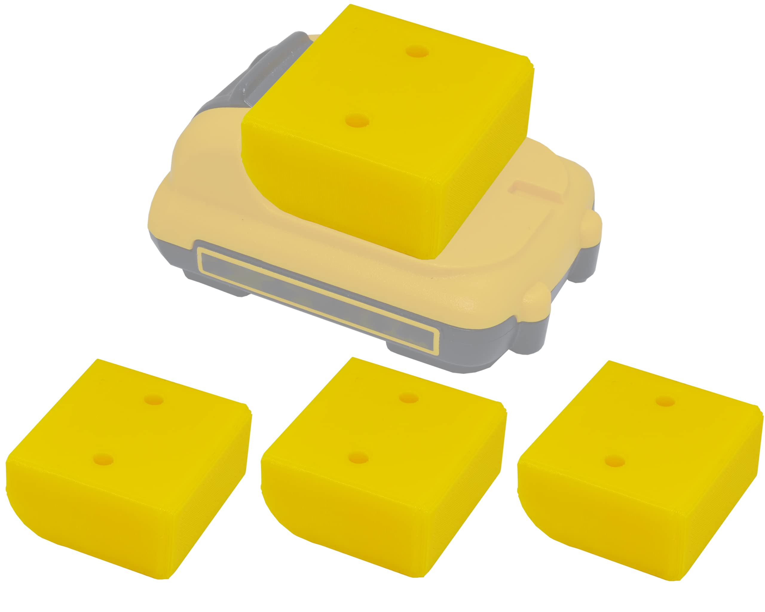 Barnyard Intel Battery Holder and Cover for Dewalt 12V Max (4-Pack Yellow)