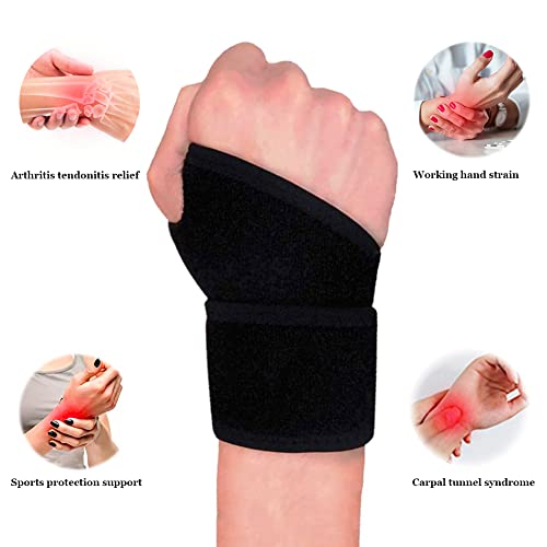 Wrist Support Braces for 3 Ways Wear,Adjustable Wrist Compression Strap for Arthritis Tendonitis Joint Pain Relief,Wrist Splint Guard for Carpal Tunnel Sport Support,Fit Women Men Left Right Hand