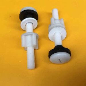 toilet seat bolts, 4" Universal toilet seat screws nuts & bolts plastic With Rubber Washers Replacement, For Top Mount Toilet Seat Hinges