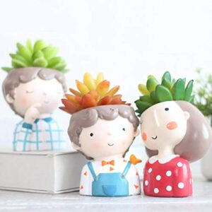 NC Flower Garden Home Decoration Planter Pot, Cute Flowerpot Planter Desktop Vase Home Office Bonsai Pot