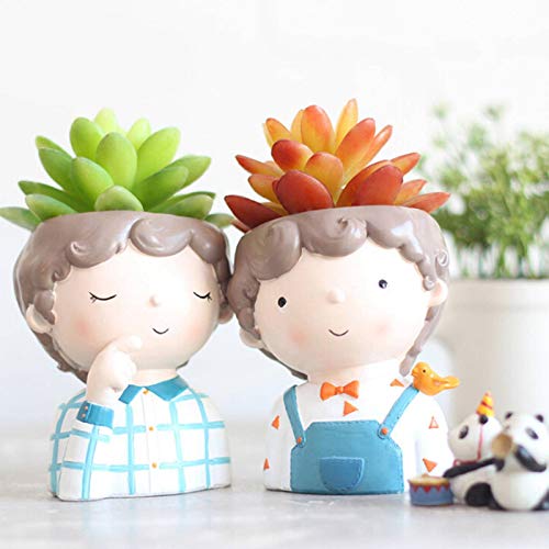 NC Flower Garden Home Decoration Planter Pot, Cute Flowerpot Planter Desktop Vase Home Office Bonsai Pot