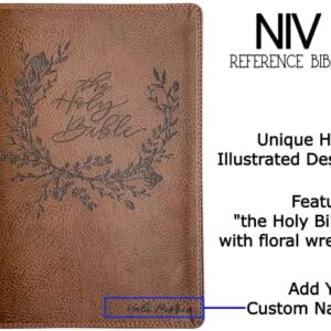 Hand Lettered and Laser Engraved NIV Reference Leathersoft Bible, Personalized Gift, Custom Name Engraving Available