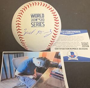 zach mckinstry los angeles dodgers autographed signed official 2020 world series major league baseball beckett coa