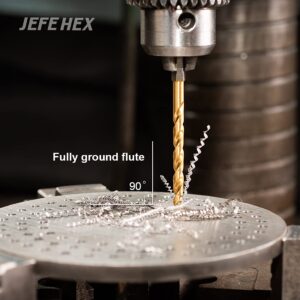JEFE HEX 1/8" Hex Shank Drill Bits - 12 PCS HSS Titanium Drill Bits with Quick Change Shank Impact Driver Twist Drill Bit Set