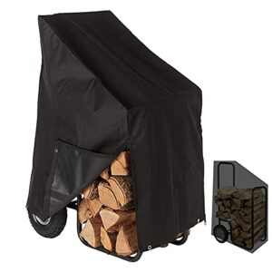coosoo firewood log cart cover only waterproof heavy duty outdoor firewood protector with zipper wood rack storage cover