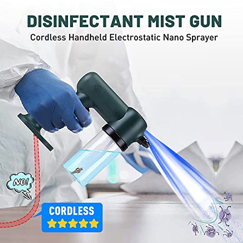 AICase Disinfectant Mist Gun, Electrostatic Nano Atomizer, Rechargeable Cordless ULV Sprayer, Handheld Fogger Spray Machine, Electric Disinfecting Mist Steam Gun for Home, Office, Car, Bathroom, Pest