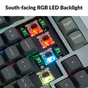 Keychron Q1 75% Layout RGB Hot-swappable Wired Custom Mechanical Keyboard, QMK/VIA Programmable Macro with Gateron G Pro Blue Switch Double Gasket Compatible with Mac Windows Linux (Grey) -Version 2