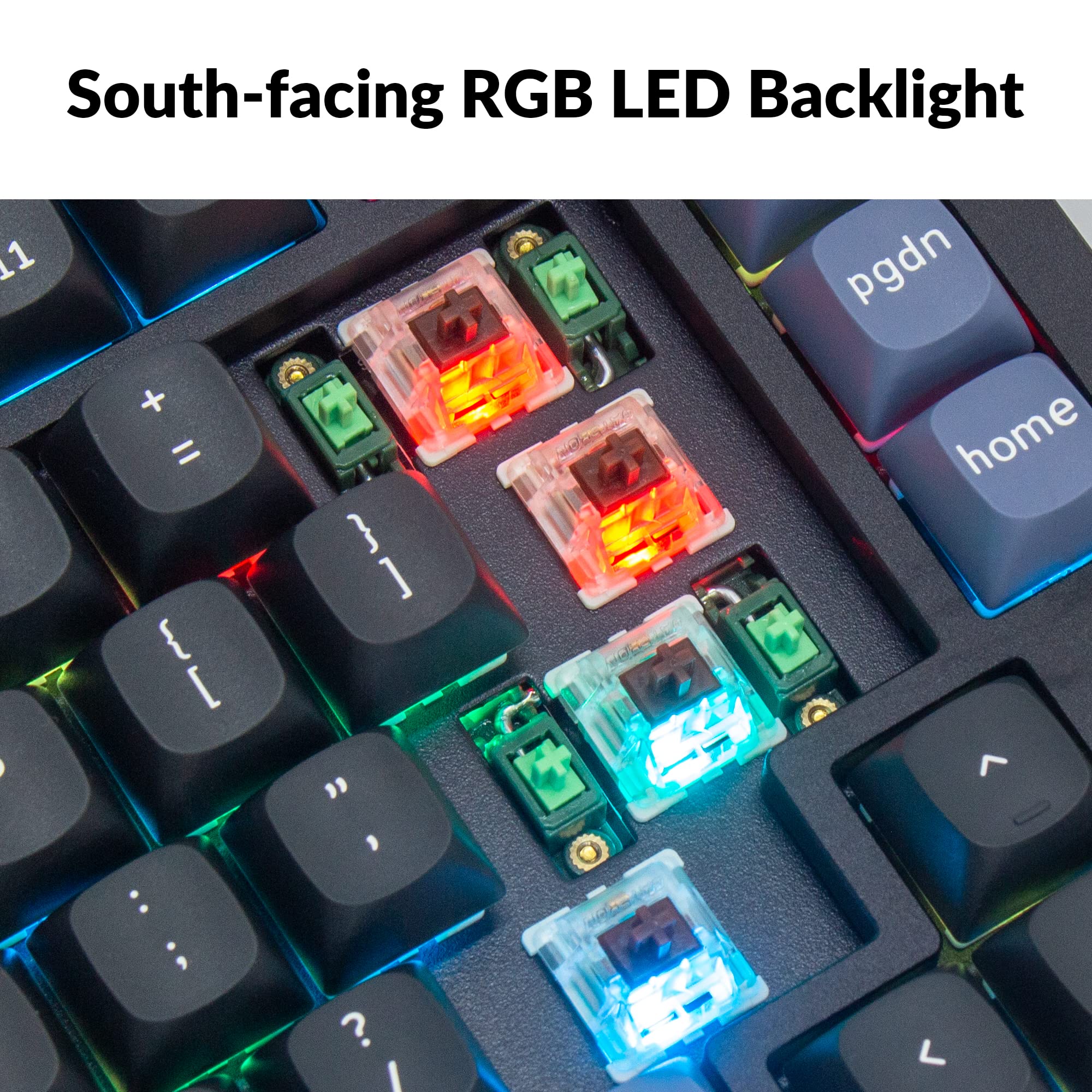 Keychron Q1 RGB Wired Custom Mechanical Keyboard, QMK/VIA Programmable Macro with 75% Layout Hot-swappable Gateron G Pro Brown Switch Double Gasket Compatible with Mac Windows Linux (Black) -Version 2