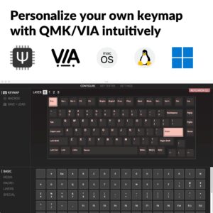 Keychron Q1 RGB Wired Custom Mechanical Keyboard, QMK/VIA Programmable Macro with 75% Layout Hot-swappable Gateron G Pro Brown Switch Double Gasket Compatible with Mac Windows Linux (Black) -Version 2