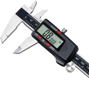 kynup caliper measuring tool, digital micrometer caliper tool, vernier caliper with stainless steel, large lcd screen, auto - off feature, inch metric fraction conversion (6inch/150mm)