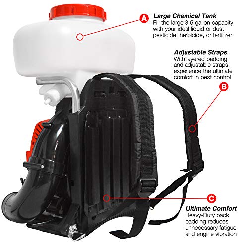 CARDINAL 3.5 Gallon Backpack Mosquito Fogger 3-in-1 ULV Sprayer Leaf Blower Duster Machine for Disinfectant and Insect Pest Control with Gas Powered Engine