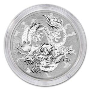 2021 P 1 oz Australian Silver Myths & Legends Dragon Coin Brilliant Uncirculated (BU - in Capsule) with Certificate of Authenticity $1 Seller Mint State