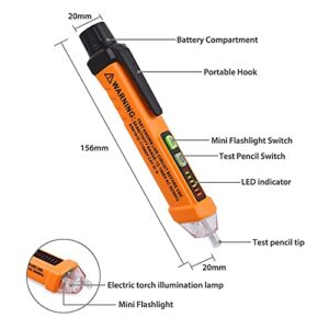 Neoteck Non-Contact Voltage Tester Pen and 8 Inch Wire Stripper Crimper Cutter 10-22 AWG, Must-Have Multi-Function Tool Kit