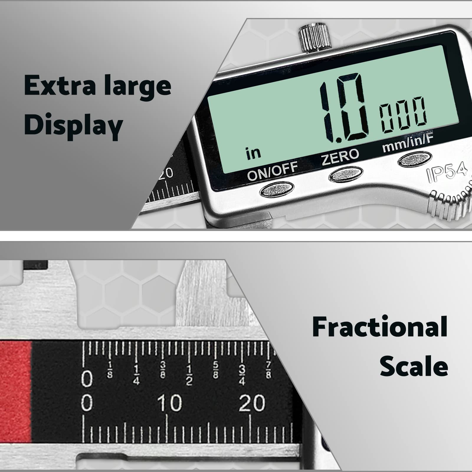 Caliper Measuring Tool 6 inch / 150 mm, Digital Caliper with Extra Large LCD Screen, Digital Micrometer Caliper Vernier IP54 by S&F STEAD & FAST