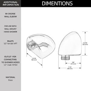 Wall-Mount Supply Wall Elbow for Hand Held Shower, Chrome