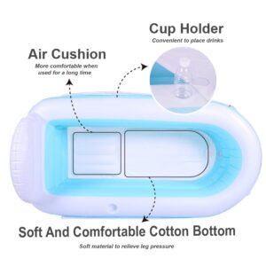 Portable Plastic Bathtub,Folding Spa BathTub for Adults, Freestanding Soaking Tub Non-Inflatable Ice Bath Tub, Thickened Thermal Foam to Keep Temperature (Inflatable Bathtub)