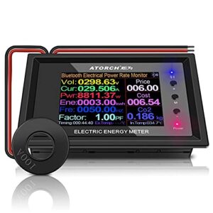at24c 100a 2.4 inch digital multimeter voltmeter meters indicator ac voltmeter and auto-fast accurately measures power energy ammeter current amps volt wattmeter tester detector