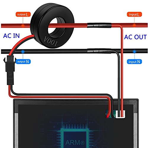 AT24C 100A 2.4 inch Digital Multimeter Voltmeter Meters Indicator AC Voltmeter and Auto-Fast Accurately Measures Power Energy Ammeter Current Amps Volt Wattmeter Tester Detector