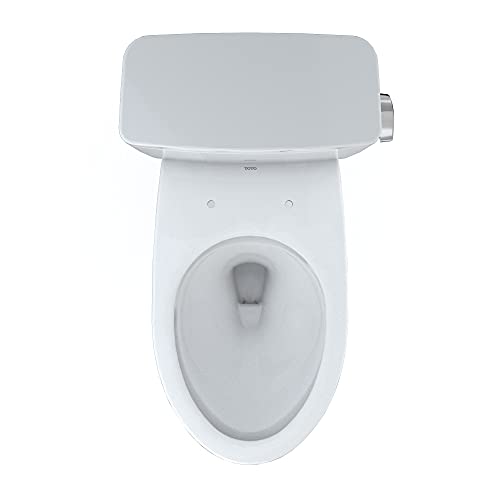 TOTO Drake Two-Piece Elongated 1.28 GPF Universal Height TORNADO FLUSH Toilet with CEFIONTECT and Right-Hand Trip Lever, 10 Inch Rough-In, Cotton White - CST776CEFRG.10#01