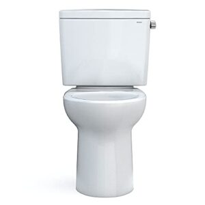 TOTO Drake Two-Piece Elongated 1.28 GPF Universal Height TORNADO FLUSH Toilet with CEFIONTECT and Right-Hand Trip Lever, 10 Inch Rough-In, Cotton White - CST776CEFRG.10#01