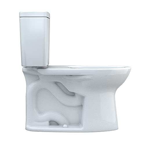 TOTO Drake Two-Piece Elongated 1.28 GPF Universal Height TORNADO FLUSH Toilet with CEFIONTECT and Right-Hand Trip Lever, 10 Inch Rough-In, Cotton White - CST776CEFRG.10#01