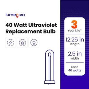 40 Watt Bug Zapper Bug Bulb Ultraviolet Replacement Bulb for Flowtron BK-80D - Wall Sconce Replacement Bulb for Flowtron BF 150 - G10Q-4 Square 4 Pin Base T8 U Shape Bulb - 12.5 Inch L X 2.5 Inch W