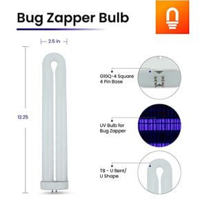 40 Watt Bug Zapper Bug Bulb Ultraviolet Replacement Bulb for Flowtron BK-80D - Wall Sconce Replacement Bulb for Flowtron BF 150 - G10Q-4 Square 4 Pin Base T8 U Shape Bulb - 12.5 Inch L X 2.5 Inch W