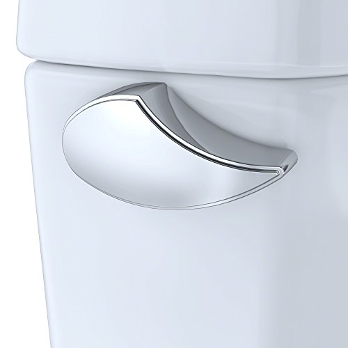 TOTO Drake Two-Piece Elongated 1.28 GPF Universal Height TORNADO FLUSH Toilet with 10 Inch Rough-In, CEFIONTECT, and SoftClose Seat, WASHLET+ Ready, Cotton White - MS776124CEFG.10#01