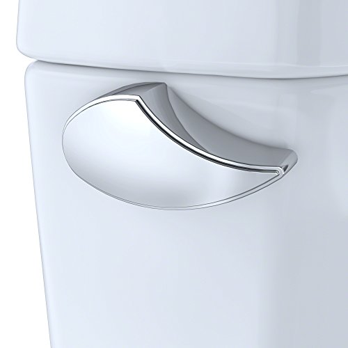 TOTO Drake Two-Piece Elongated 1.6 GPF Universal Height TORNADO FLUSH Toilet with CEFIONTECT and SoftClose Seat, WASHLET+ Ready, Cotton White - MS776124CSFG#01