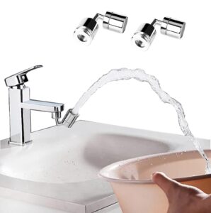 2 pc universal splash filter faucet - 720 degree rotating water faucet stainless steel kitchen faucet with dual modes faucet head for bathroom kitchen