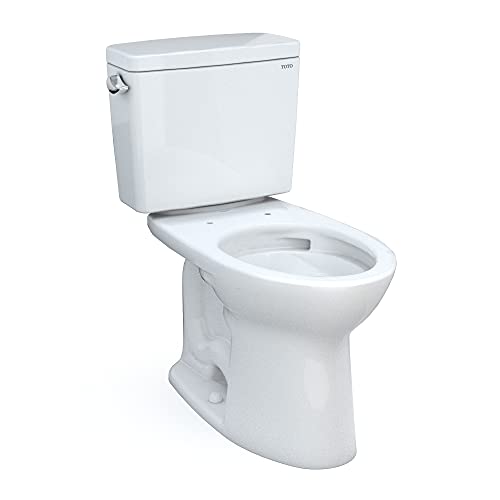 TOTO Drake Two-Piece Elongated 1.28 GPF TORNADO FLUSH Toilet with CEFIONTECT, Cotton White - CST776CEG#01