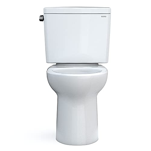 TOTO Drake Two-Piece Elongated 1.28 GPF TORNADO FLUSH Toilet with CEFIONTECT, Cotton White - CST776CEG#01