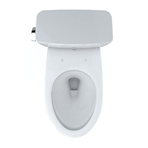 TOTO Drake Two-Piece Elongated 1.28 GPF TORNADO FLUSH Toilet with CEFIONTECT, Cotton White - CST776CEG#01