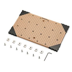 genmitsu cnc mdf grid spoilboard for 3018 cnc router machine, compatible with 3018-pro/ 3018-prover/ 3018prover mach3, 300 x 180 x 12mm (11-4/5''x 7''x 1/2''), m6 holes (6mm), screws and nuts included