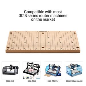 Genmitsu CNC MDF GRID Spoilboard for 3018 CNC Router Machine, Compatible with 3018-PRO/ 3018-PROVer/ 3018PROVer Mach3, 300 x 180 x 12mm (11-4/5''x 7''x 1/2''), M6 Holes (6mm), Screws and Nuts Included