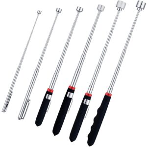 6 pieces telescoping magnet tools, extendable telescopic magnetic pick up tools viewable extendable magnet stick for father's day birthday 1.5 lb/ 3 lb/ 5 lb/ 10 lb/ 15 lb/ 20 lb