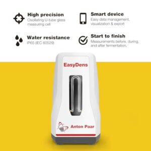 EasyDens by Anton Paar - Smart Hydrometer - Digital Density Meter – Extract Content, Sugar Content and Alcohol Content - Plato, Specific Gravity (SG), BABO, Baumé, Brix, g/L, KMW, Oechsle, ABV, Proof