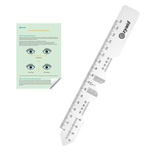 ezyaid pd ruler with instruction manual - pupillary distance ruler for pupil distance measuring, pd measurement tool for prescription eyeglasses, include eye care tips
