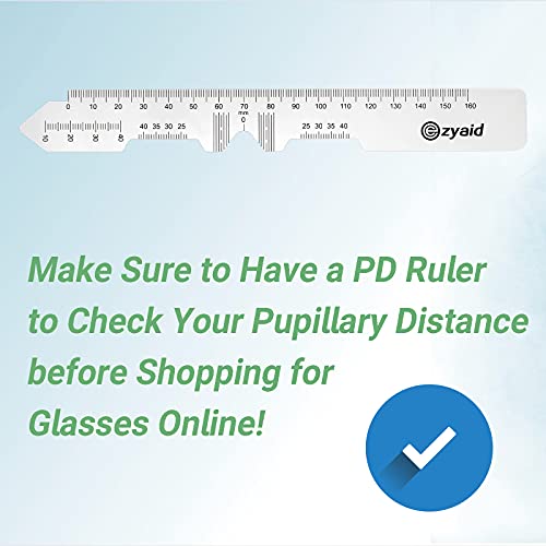 Ezyaid PD Ruler with Instruction Manual - Pupillary Distance Ruler for Pupil Distance Measuring, PD Measurement Tool for Prescription Eyeglasses, Include Eye Care Tips
