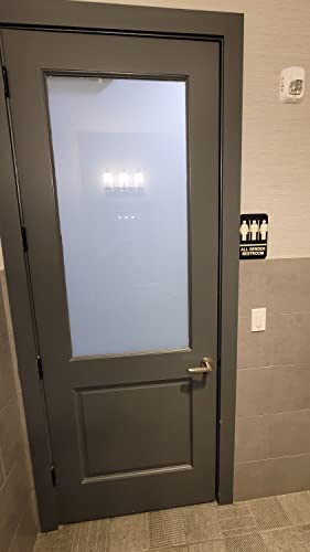 Kraken Bath Co. - ADA All Gender Restroom Sign with Braille and Adhesive - 9" x 6" - Self Adhesive Included - Easy To Hang Sign For Gender Neutral Restrooms