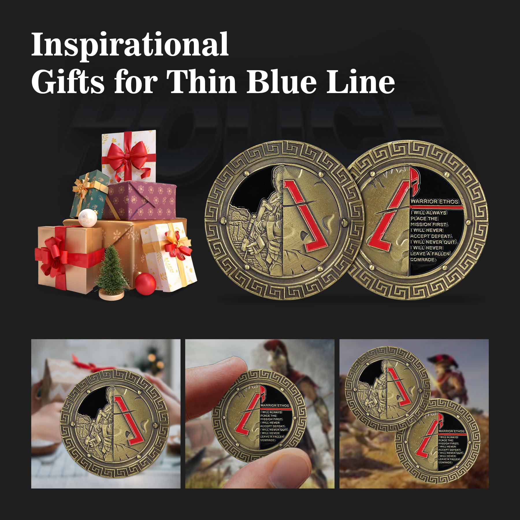 BHealthLife Spartan Warrior Ethos Challenge Coin Military Gift