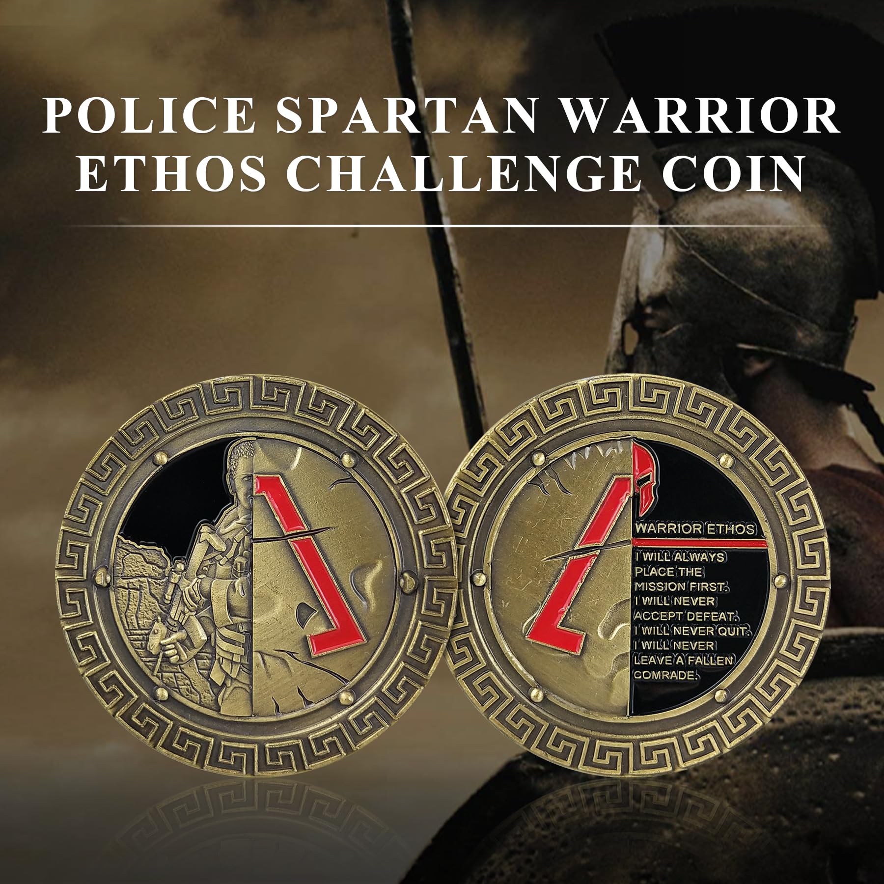 BHealthLife Spartan Warrior Ethos Challenge Coin Military Gift