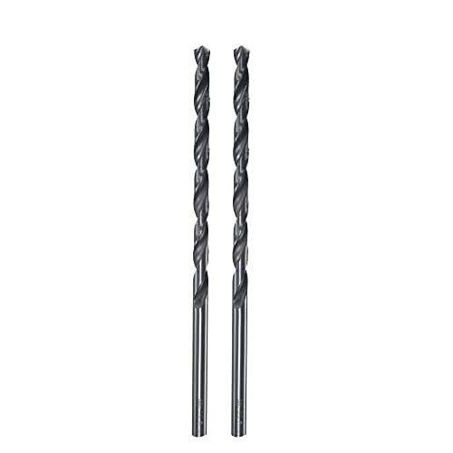 uxcell High Speed Steel Lengthen Straight Shank Twist Drill Bit Fully Ground Black Oxide 5.5mm Drill Diameter 140mm Total Length 70mm Drill Bit Length 2 Pcs