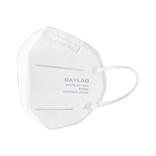 BAYLAB USA KN95 Respirator (GB2626-2019) - Disposable 5-Layer Face Mask, White, Pack of 20