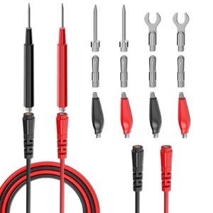 goupchn 16pcs multimeter test leads kit replacement test wire set with alligator clips, banana plugs, test probes, banana plugs for multimeter automotive electrical testing